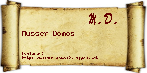 Musser Domos névjegykártya